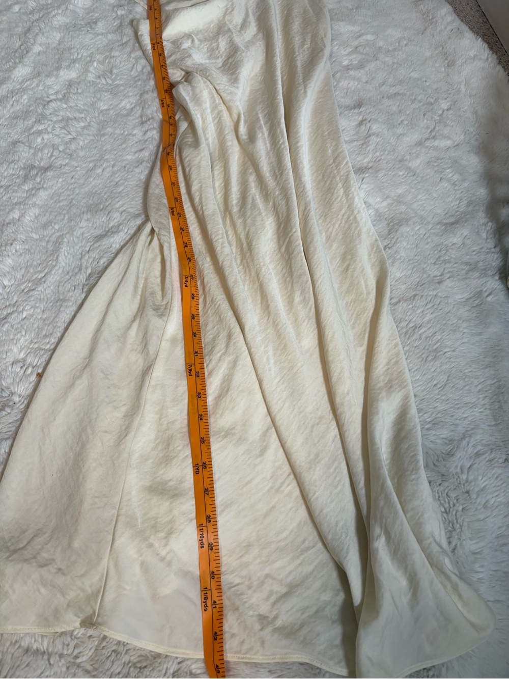 Topshop Ivory Satin Lined Midi Slip Dress — Size M - Picture 6 of 9